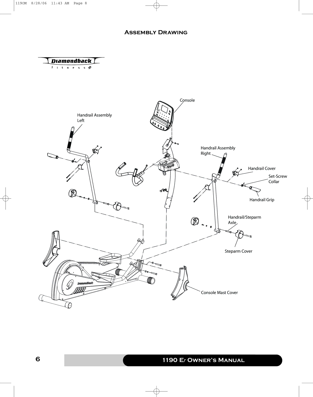 Diamondback 1190 Er manual Assembly Drawing 