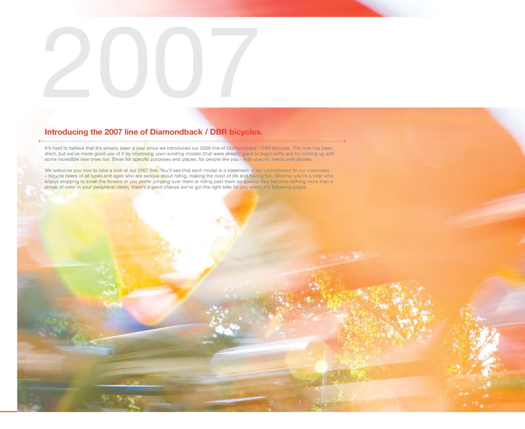 Diamondback manual Introducing the 2007 line of Diamondback / DBR bicycles 