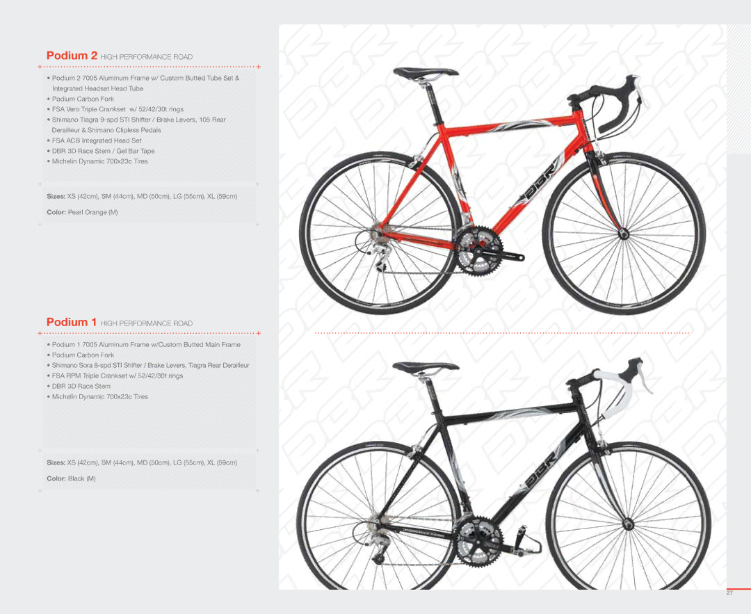 Diamondback 2007 manual Podium 2 High Performance Road, Podium 1 High Performance Road 