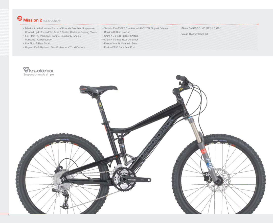 Diamondback 2007 manual Mission 2 ALL Mountain 