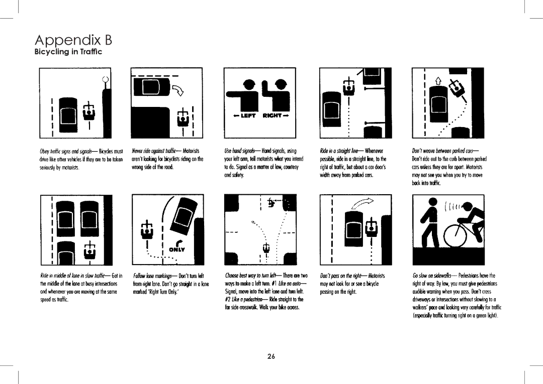 Diamondback 2008-2005 manual Appendix B, Bicycling in Traffic 