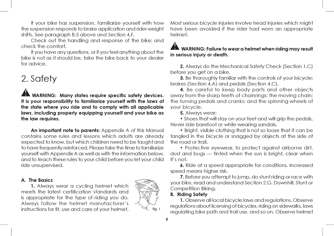 Diamondback 2008-2005 manual Riding Safety 