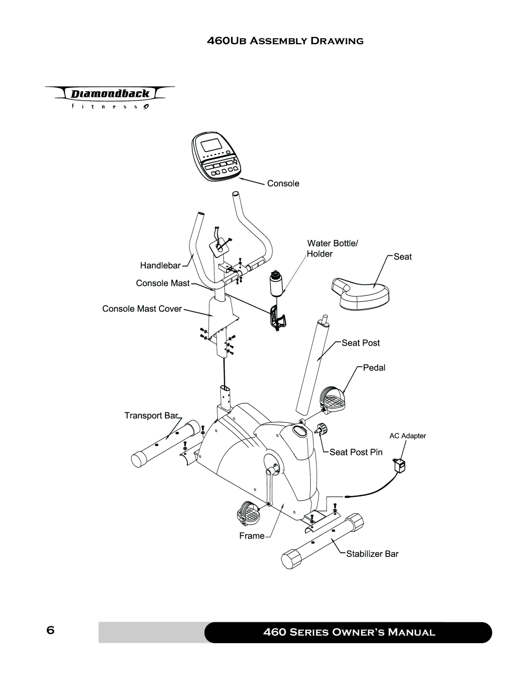 Diamondback manual 460Ub Assembly Drawing 