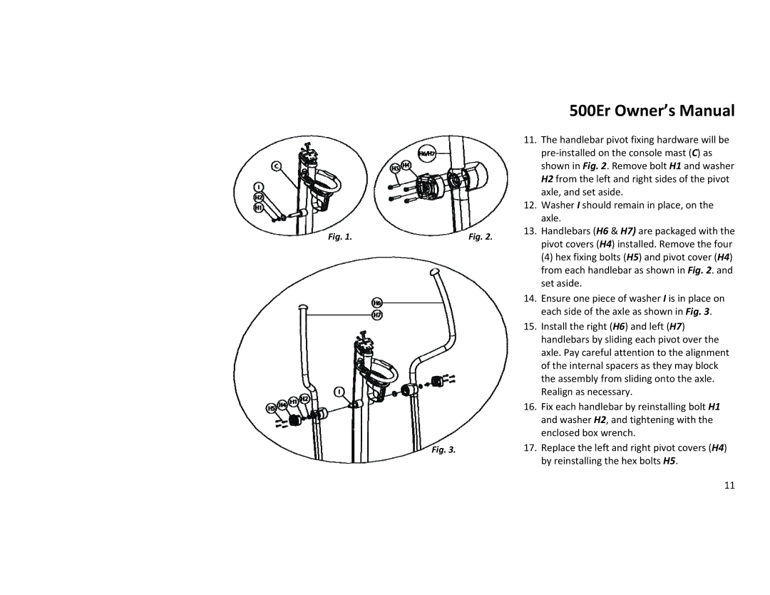 Diamondback 500ER manual Pre‐installed on the console mast C as 