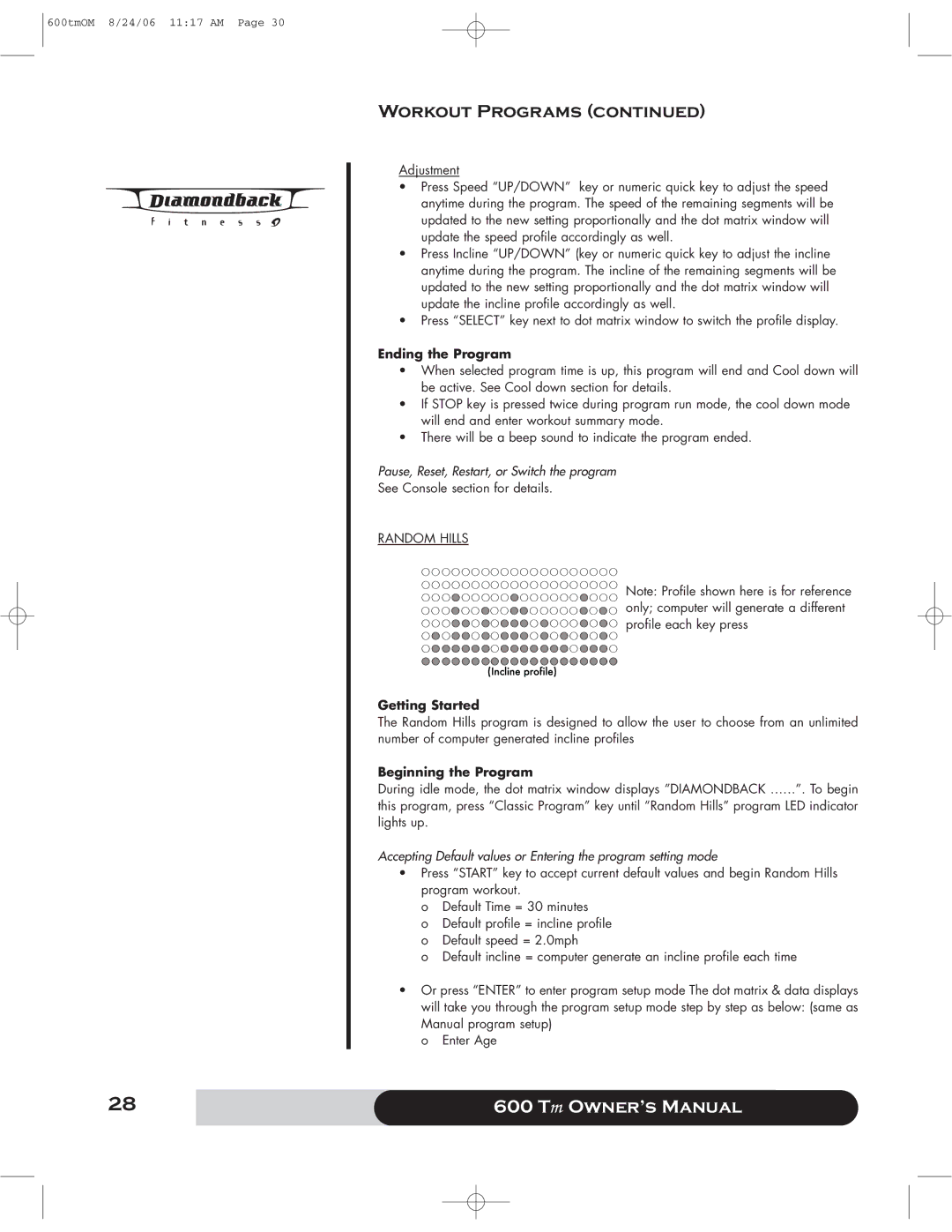 Diamondback 600 Tm manual Random Hills 
