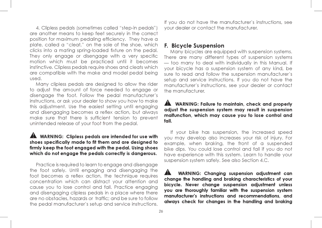 Diamondback 7th Edition manual Bicycle Suspension 