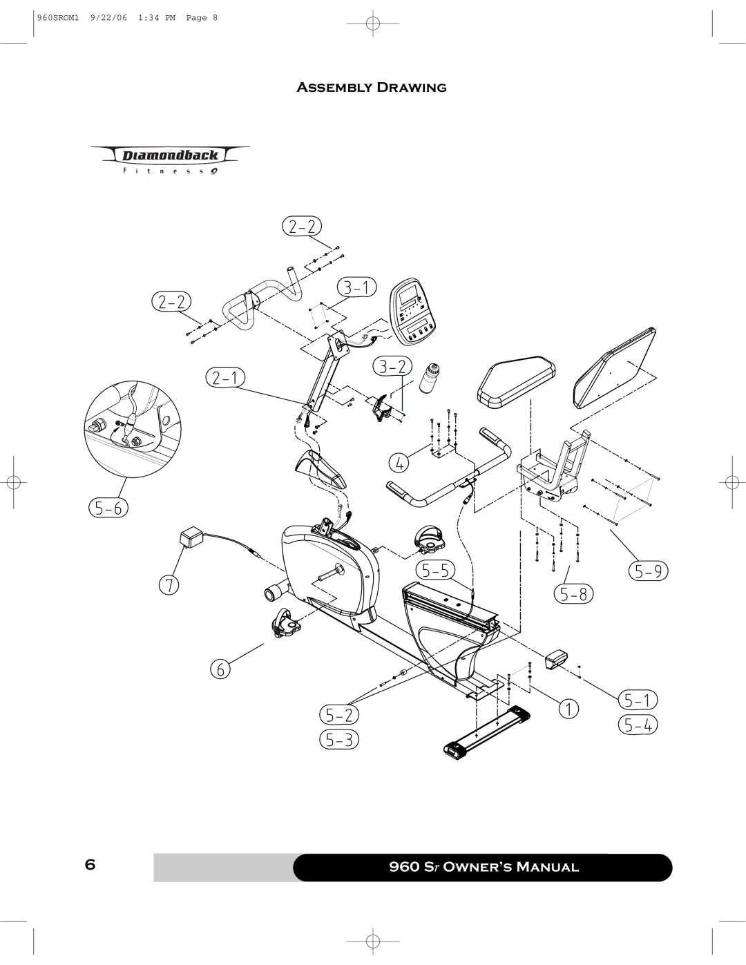 Diamondback 960 manual Assembly Drawing 