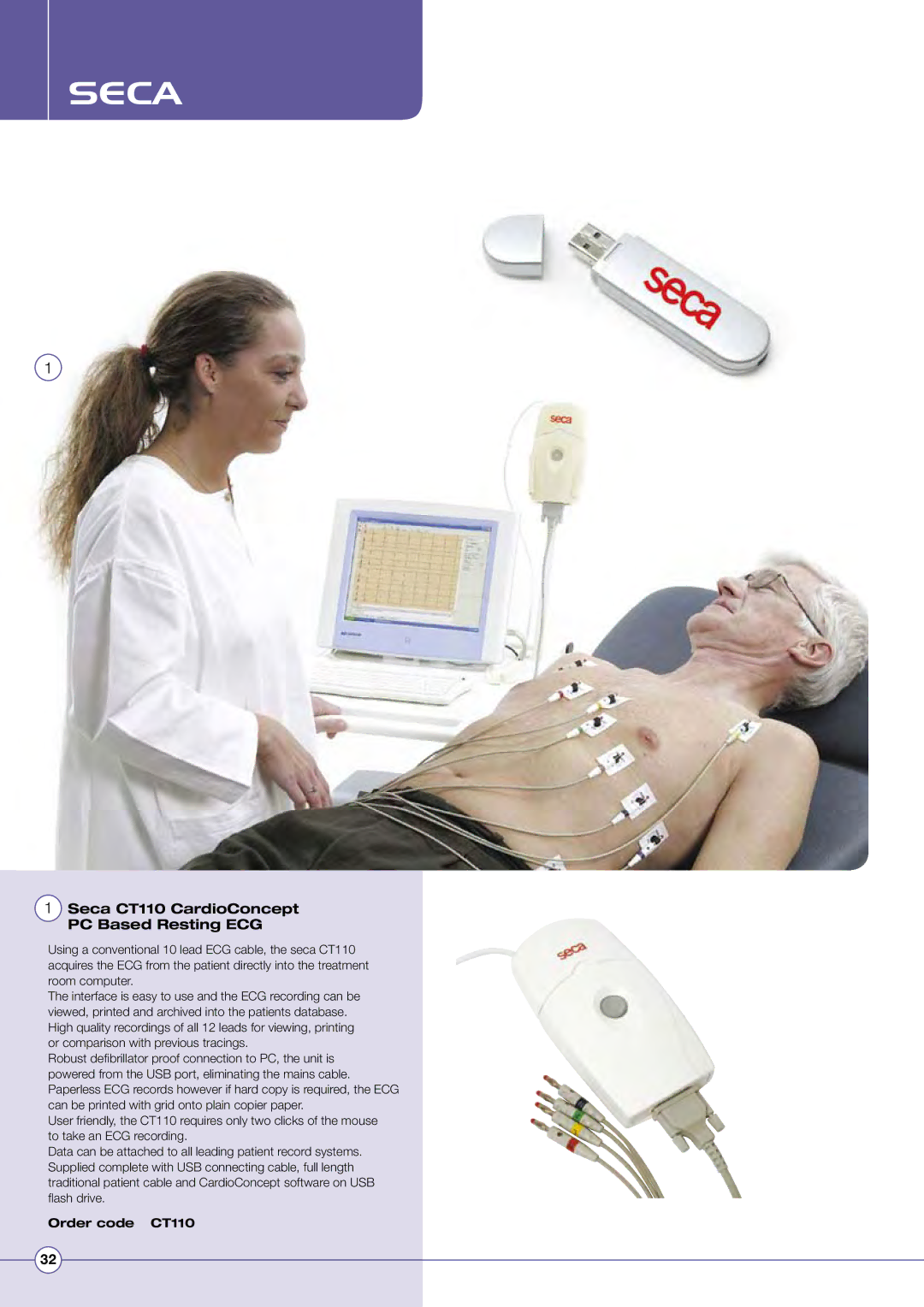 Diamondback Lode Valiant Treadmill manual Seca CT110 CardioConcept PC Based Resting ECG, Order code CT110 