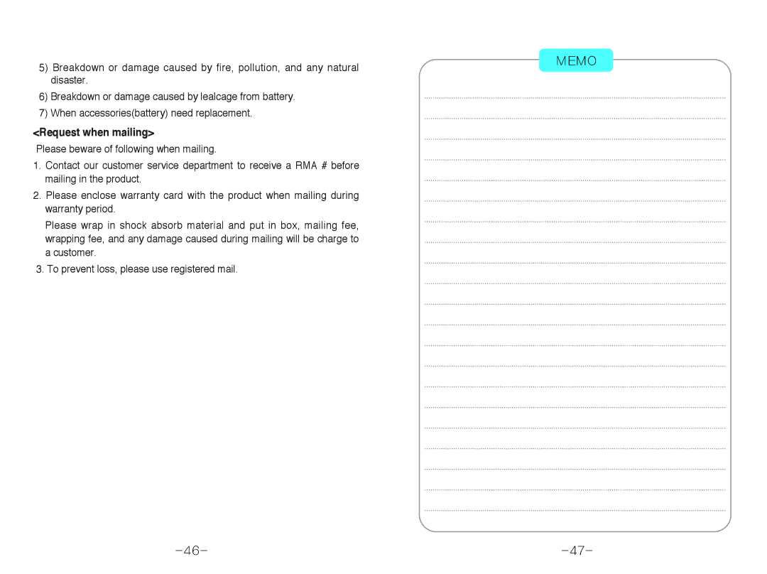 Diasonic Tech DDR-3256R, DDR-3128R, DDR-3032R, DDR-3064R user manual Request when mailing 