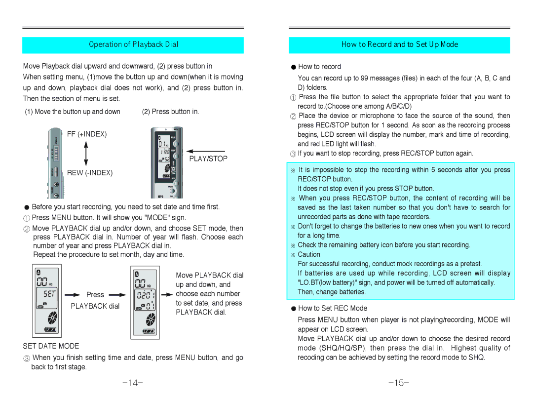 Diasonic Tech DDR-3256R, DDR-3128R, DDR-3032R, DDR-3064R user manual Ff +Index Play/Stop Rew -Index, SET Date Mode 