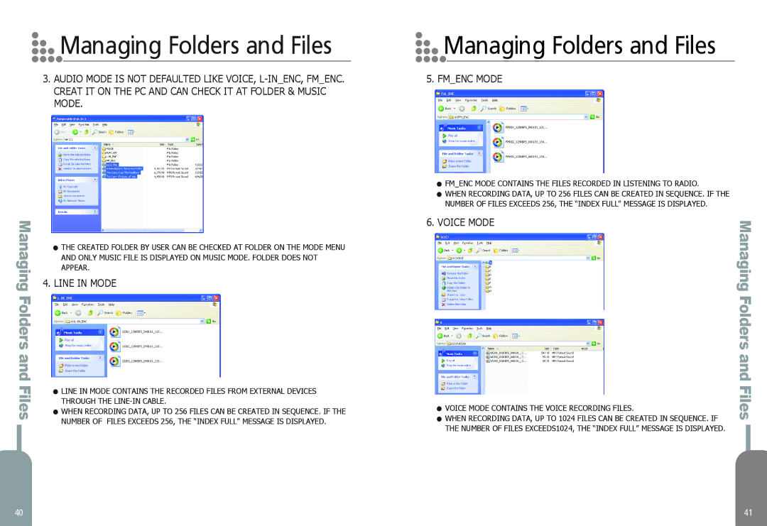 Diasonic Tech DDR-5000 manual Managing Folders and Files 