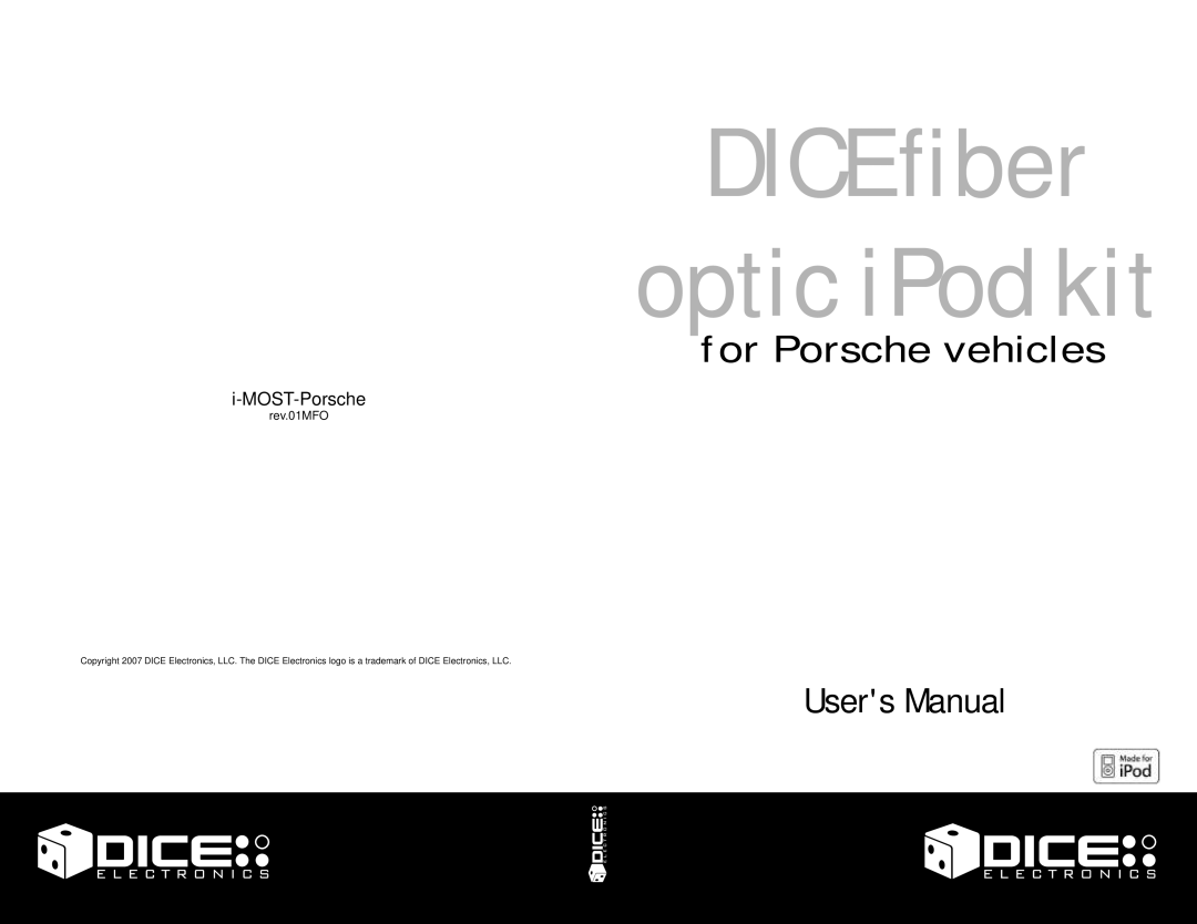 Dice electronic HDL 2201 manual MOST-Porsche, Rev.01MFO 