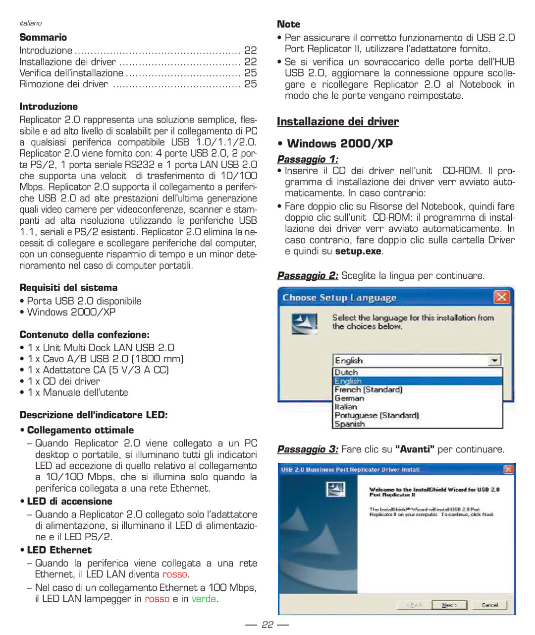 Dicota manual Installazione dei driver Windows 2000/XP, Passaggio 