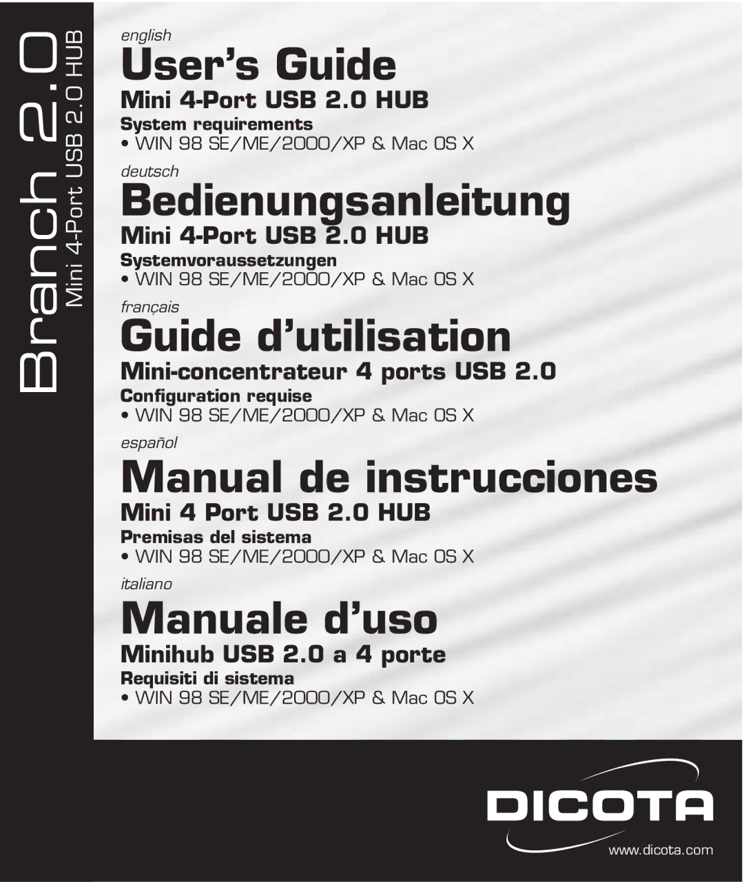 Dicota Branch 2.0 manual User’s Guide 