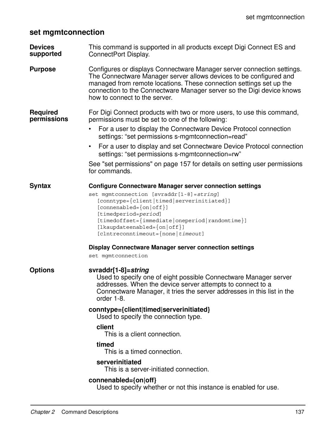 Digi 90000566_H manual Set mgmtconnection 