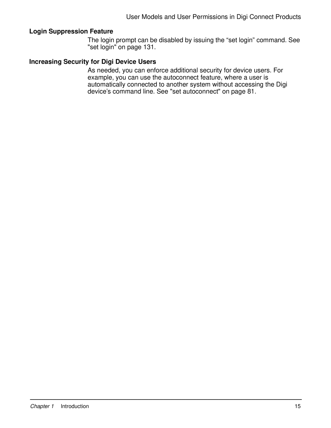 Digi 90000566_H manual Login Suppression Feature, Increasing Security for Digi Device Users 