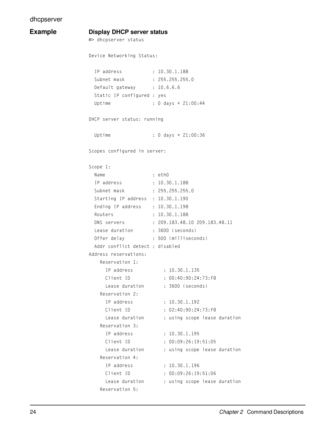 Digi 90000566_H manual Display Dhcp server status 