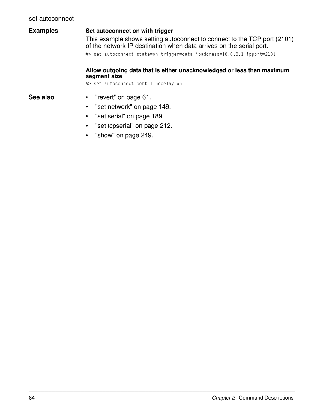 Digi 90000566_H manual Network IP destination when data arrives on the serial port, Set network on, Set serial on 