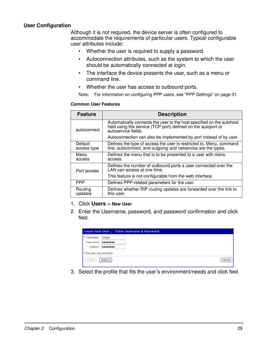 Digi 90000583_A manual User Configuration, Feature Description 