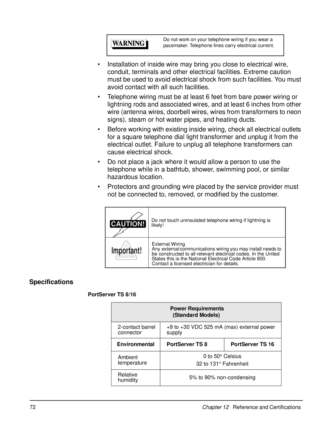 Digi 90000583_A manual Specifications, External Wiring 