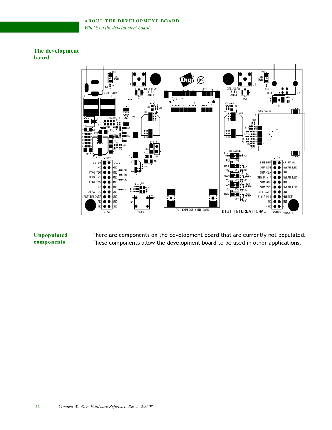 Digi 90000797_A manual Development board Unpopulated components 