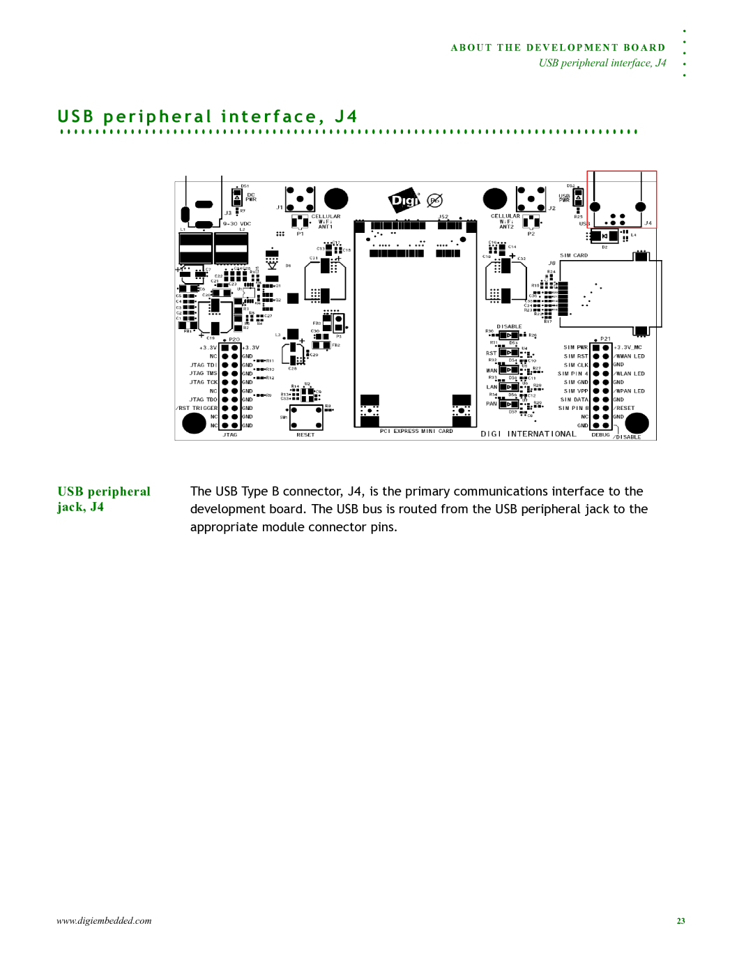 Digi 90000797_A manual B p e r i p h e r a l i n t e r f a c e , J 