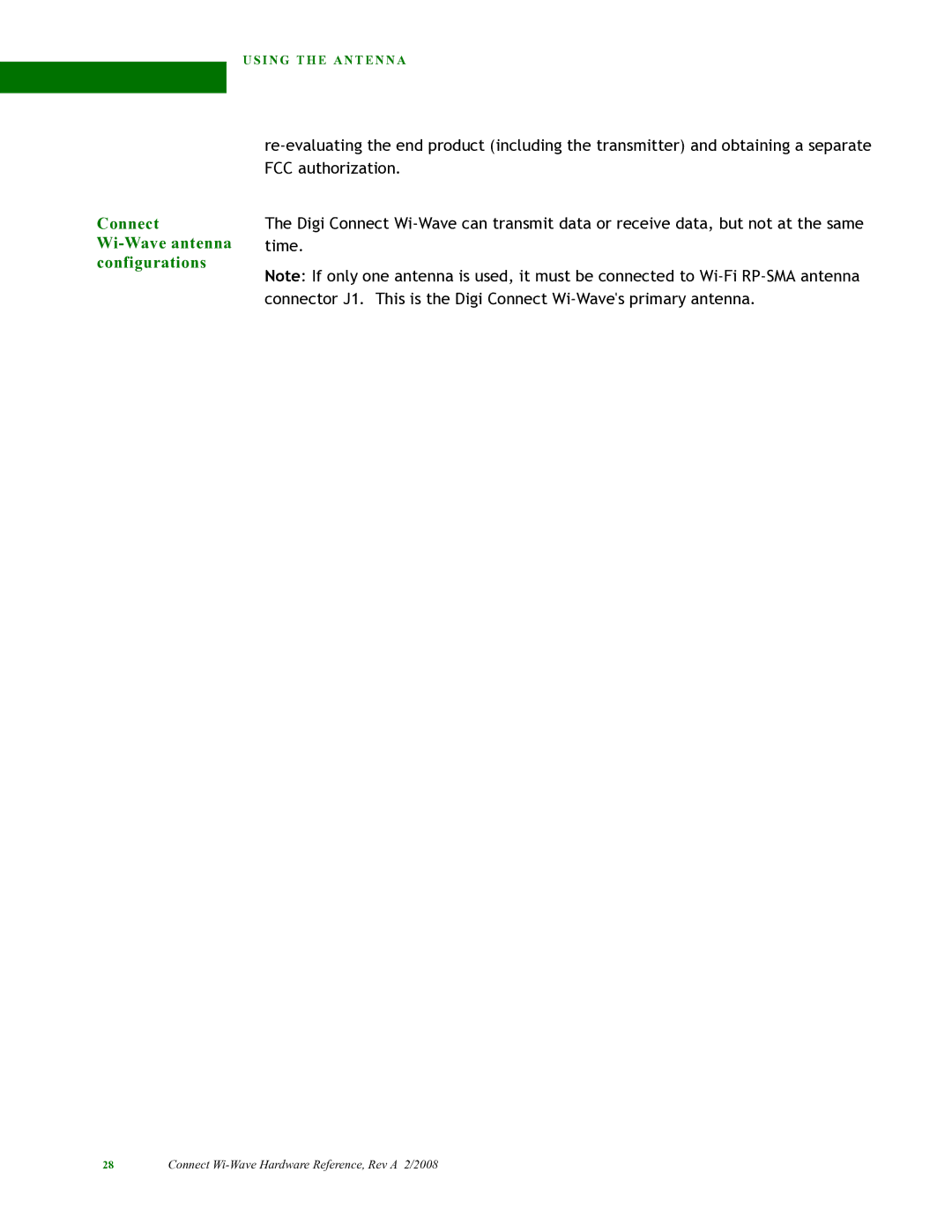 Digi 90000797_A manual Connect Wi-Wave antenna configurations 