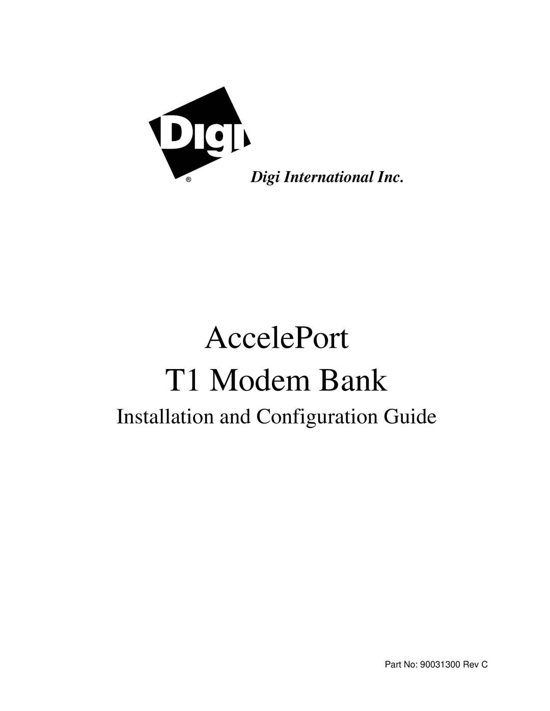 Digi 90031300 manual AccelePort T1 Modem Bank 