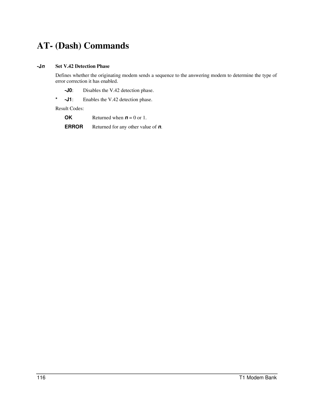 Digi 90031300 manual AT- Dash Commands, JnSet V.42 Detection Phase 