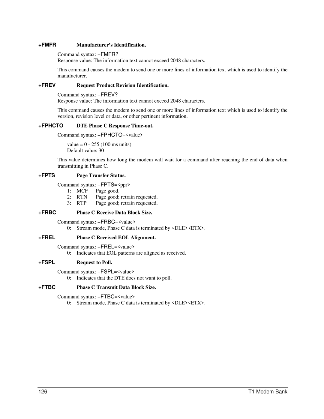 Digi 90031300 Manufacturer’s Identification, Request Product Revision Identification, Transfer Status, Request to Poll 