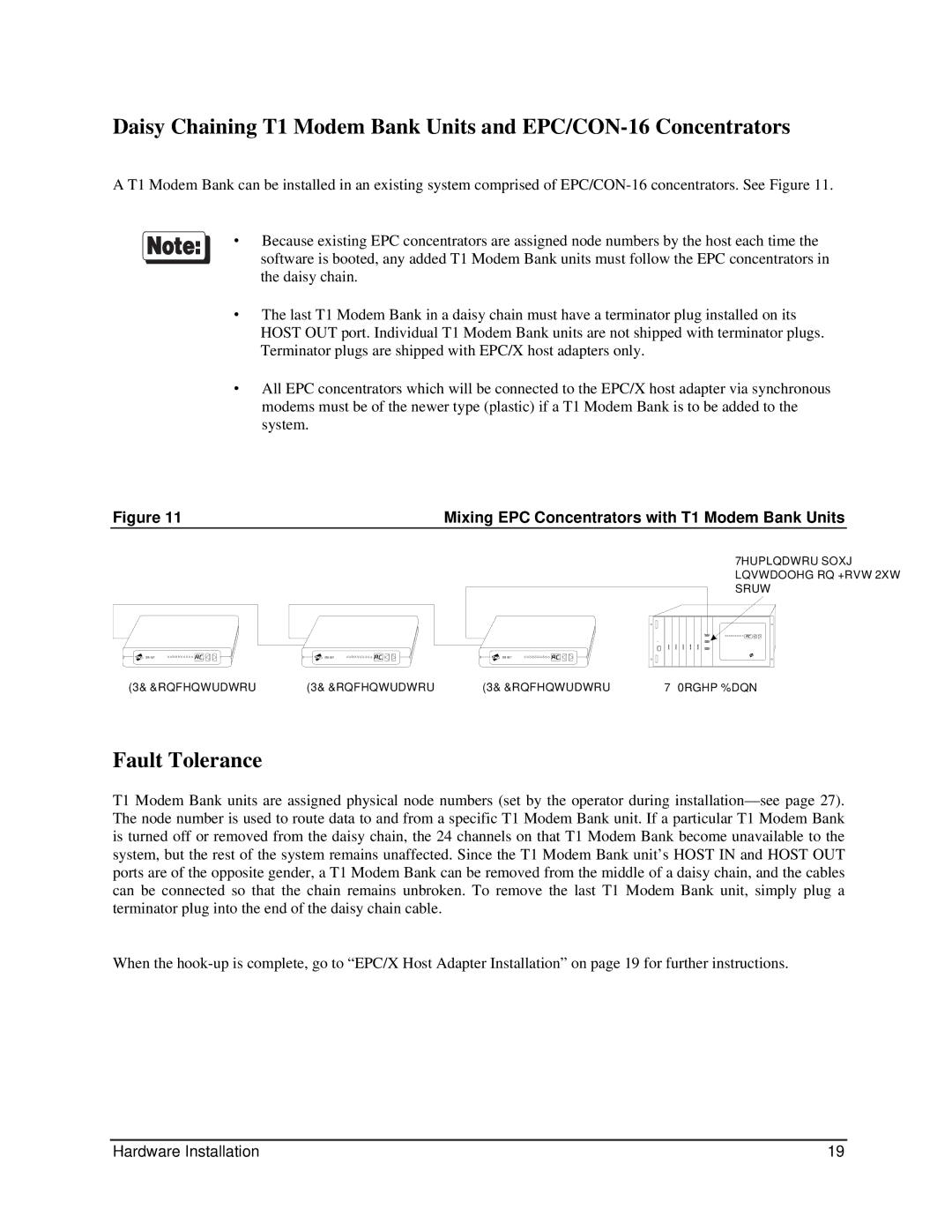 Digi 90031300 manual Fault Tolerance, Mixing EPC Concentrators with T1 Modem Bank Units 