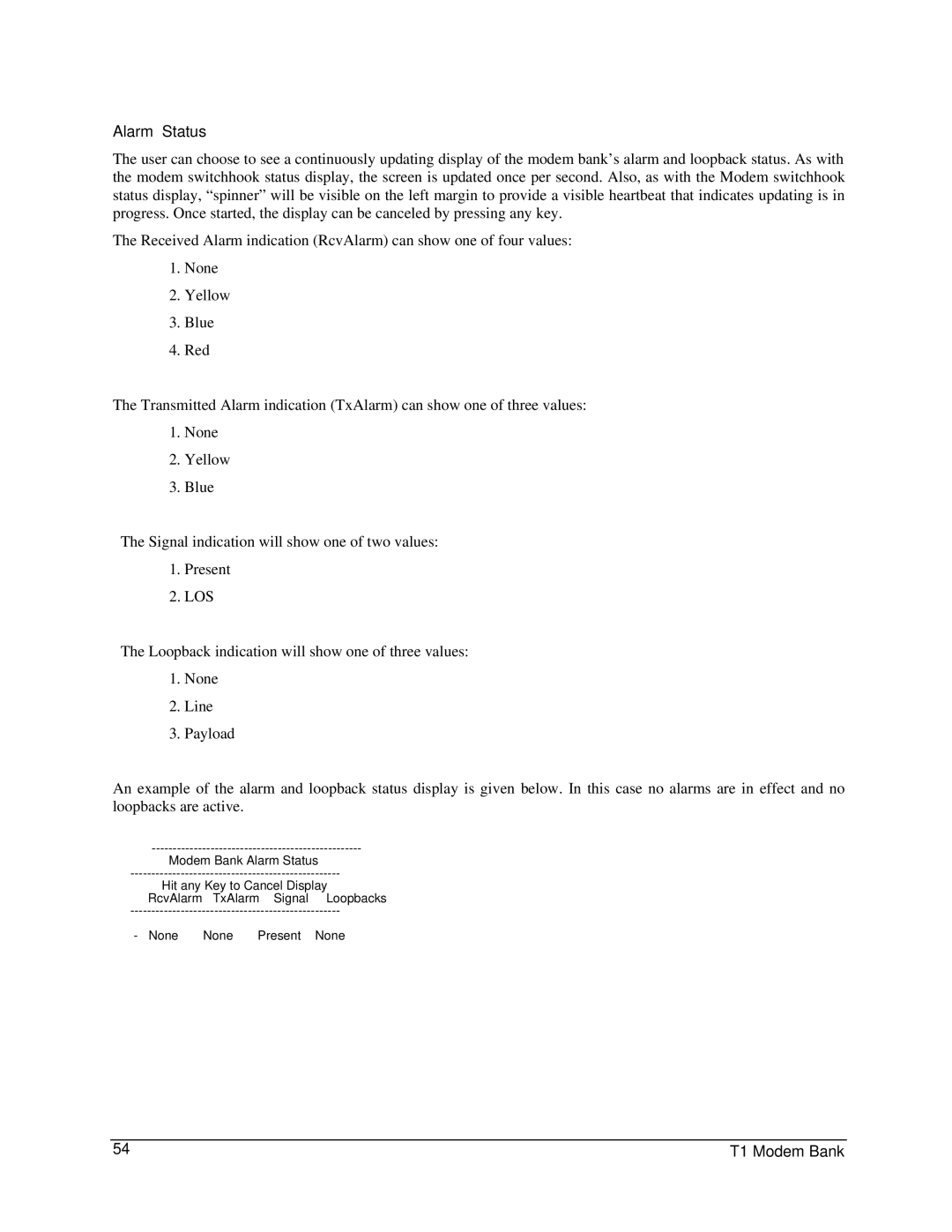 Digi 90031300 manual Alarm Status 