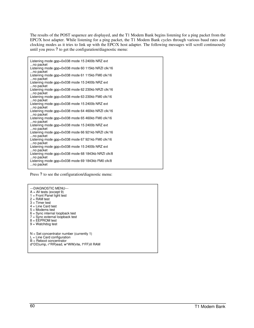 Digi 90031300 manual Press ? to see the configuration/diagnostic menu 