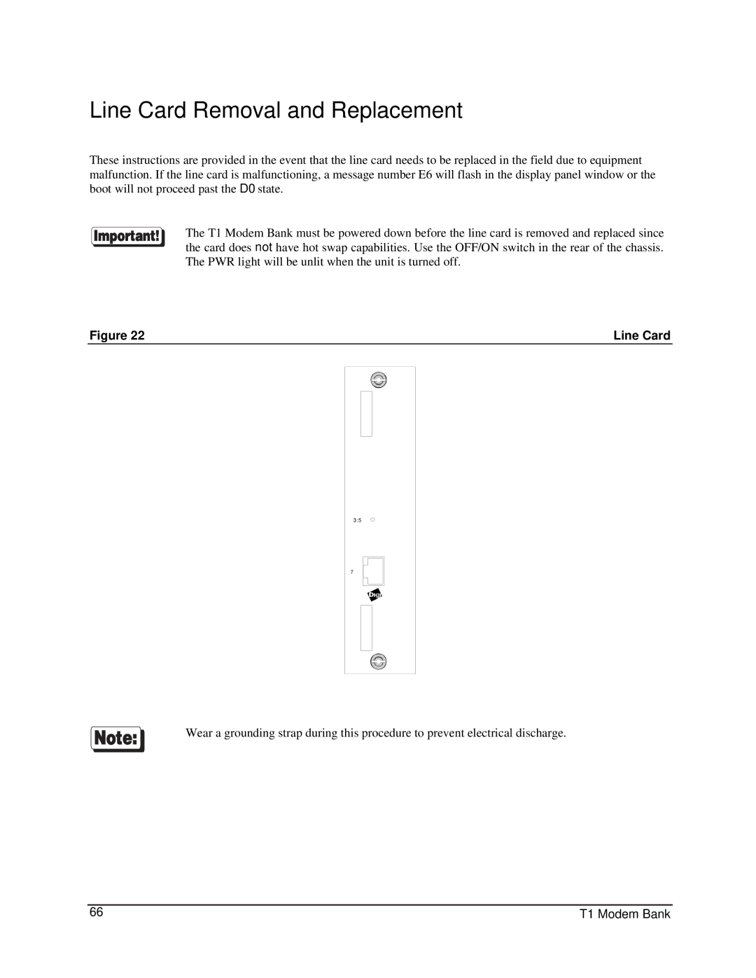 Digi 90031300 manual Line Card Removal and Replacement 