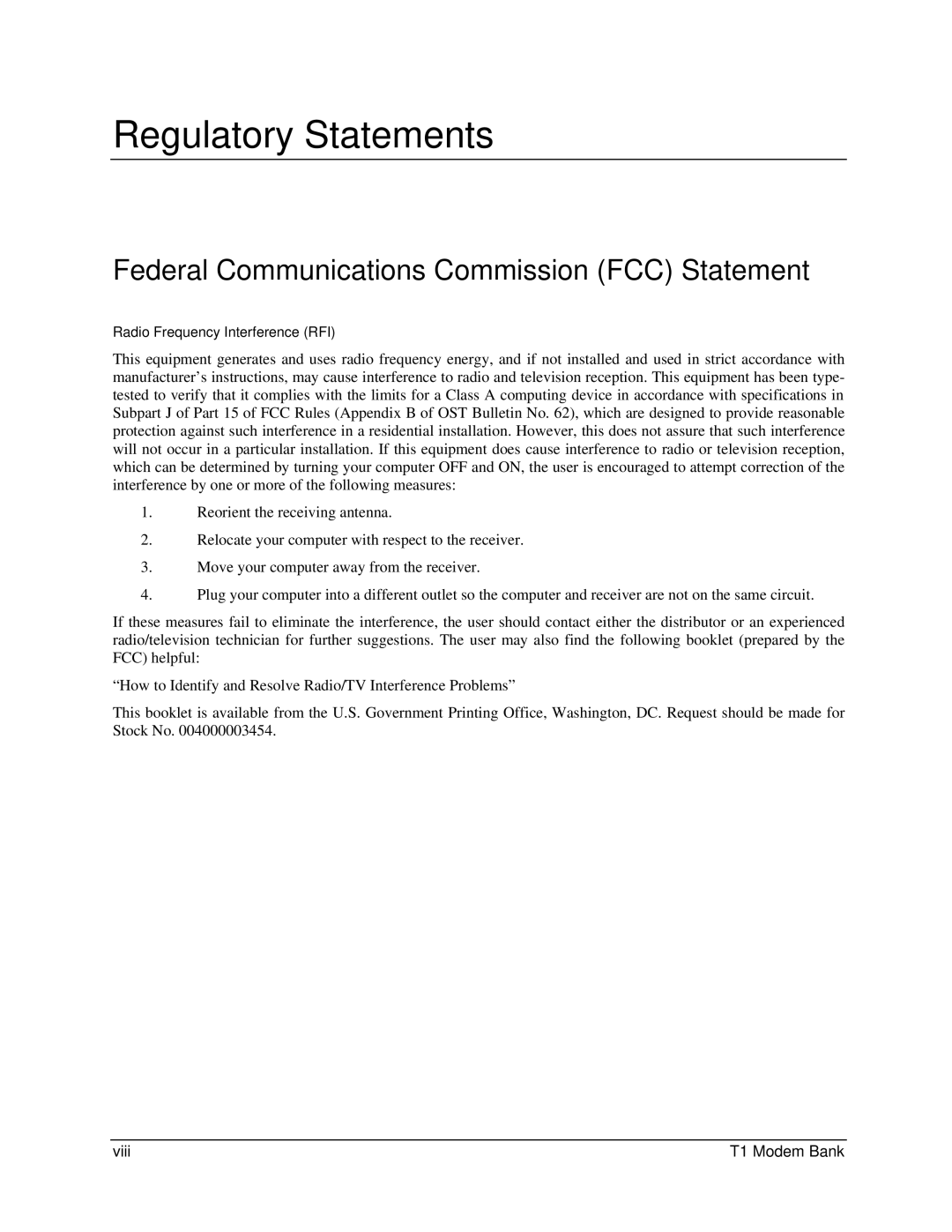 Digi 90031300 manual Regulatory Statements, Federal Communications Commission FCC Statement 