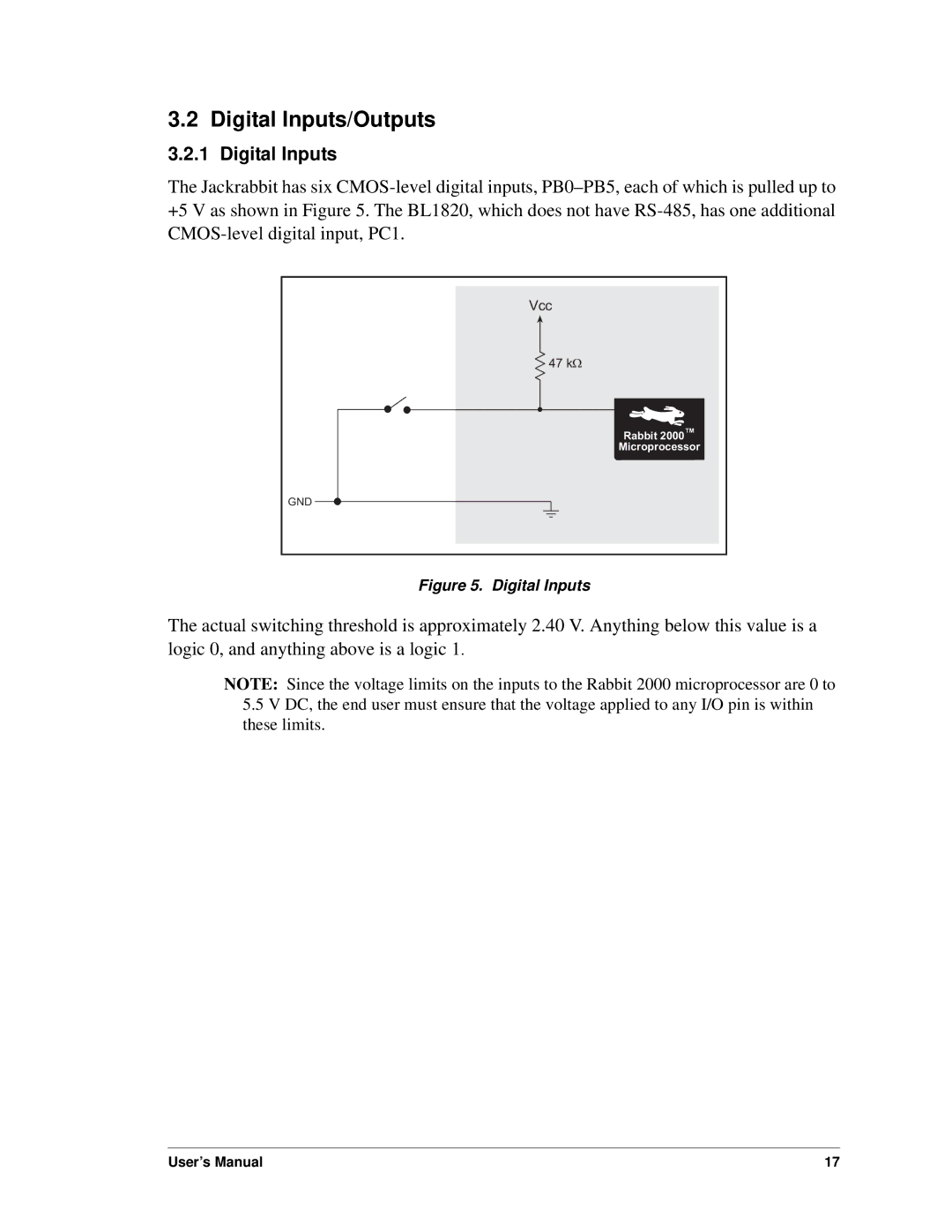 Digi BL1800 user manual Digital Inputs/Outputs 