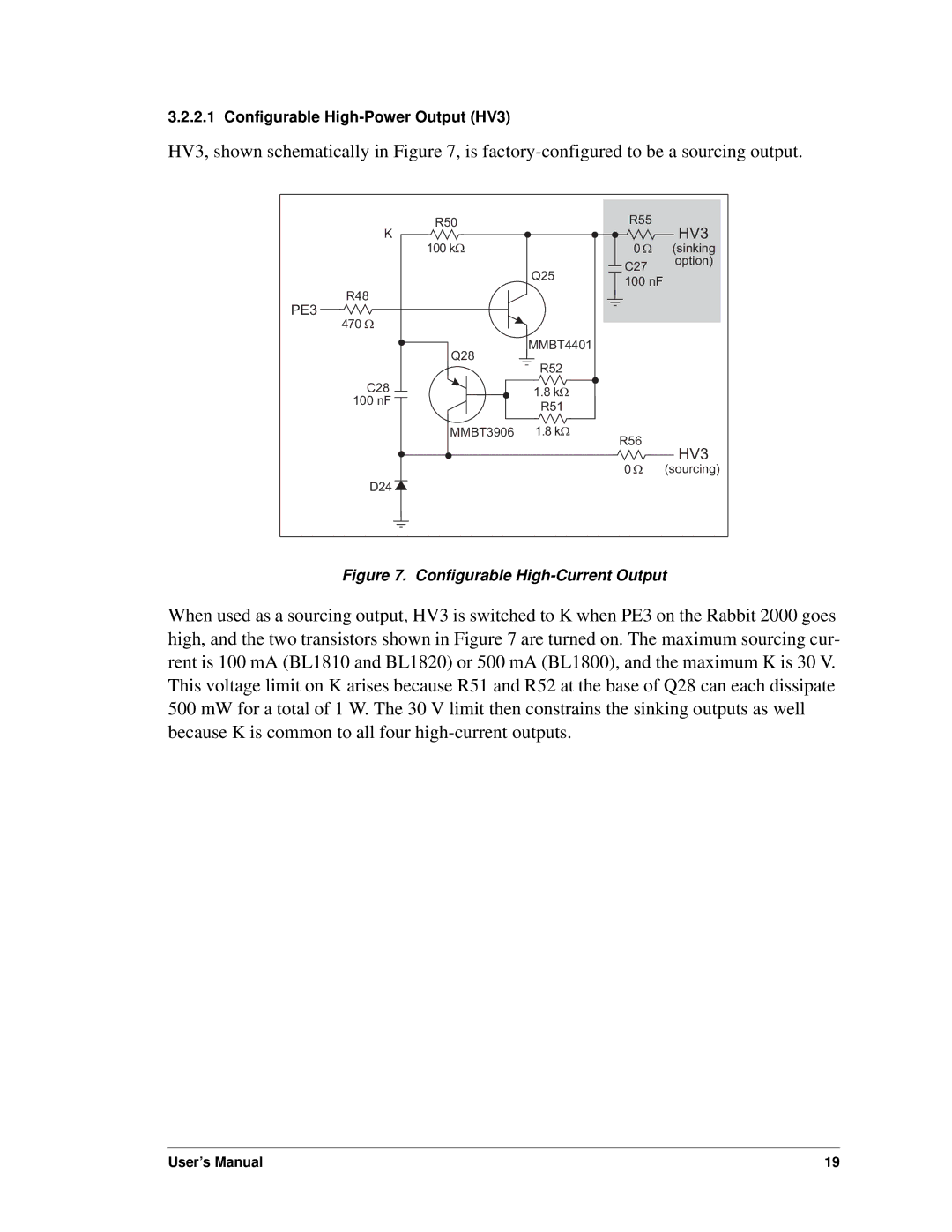 Digi BL1800 user manual Configurable High-Current Output 