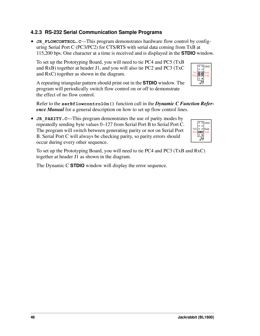 Digi BL1800 user manual 3 RS-232 Serial Communication Sample Programs 