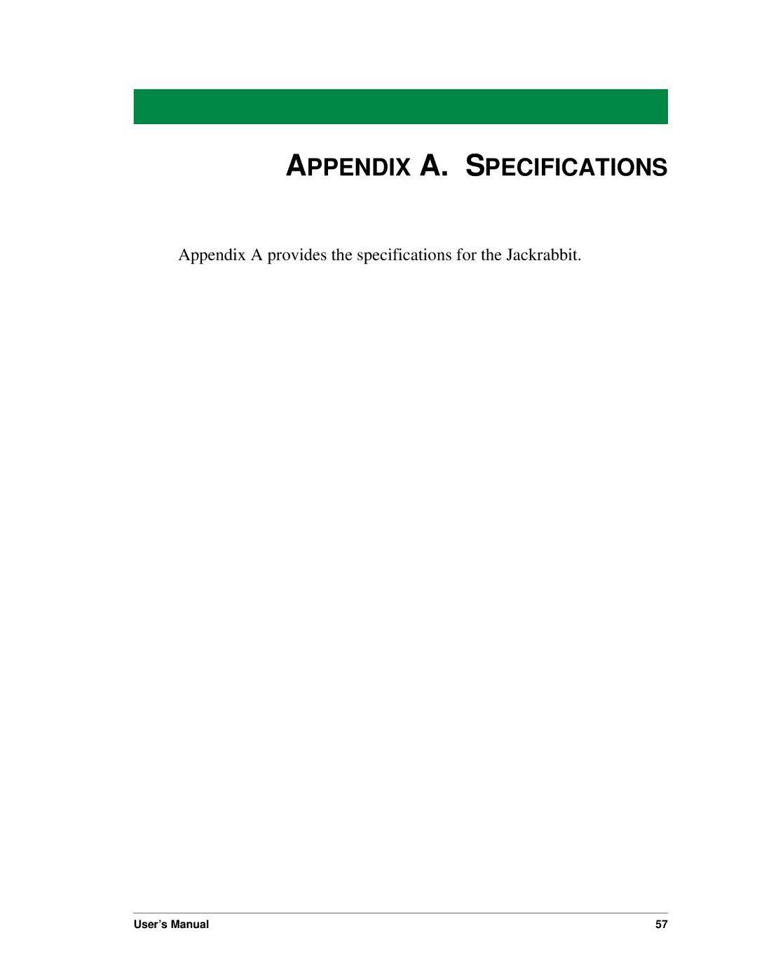 Digi BL1800 user manual Appendix A. Specifications 