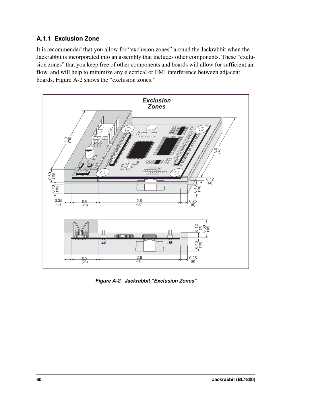 Digi BL1800 user manual Exclusion Zones 