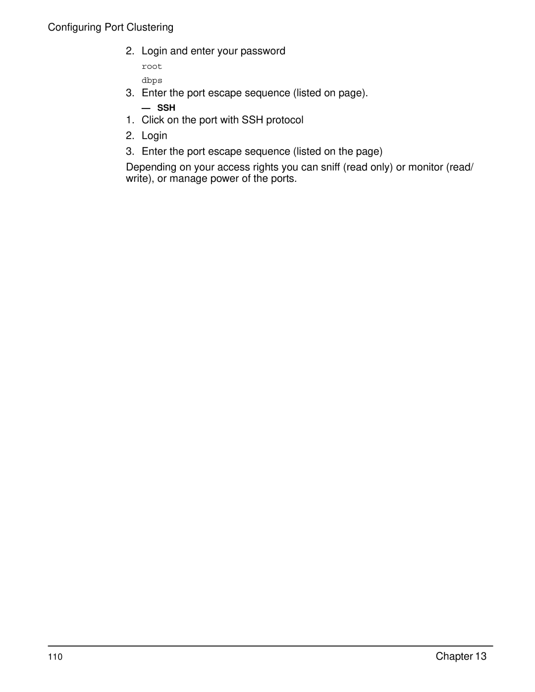 Digi Digi CM manual Configuring Port Clustering Login and enter your password 