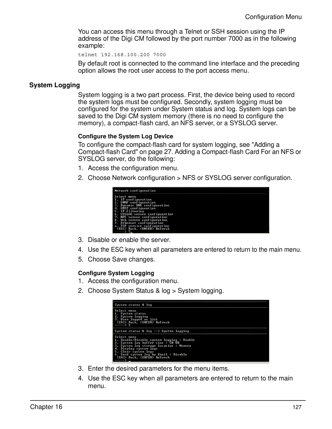 Digi Digi CM manual System Logging 