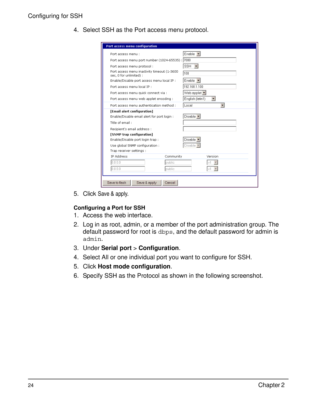 Digi Digi CM manual Under Serial port Configuration, Click Host mode configuration 