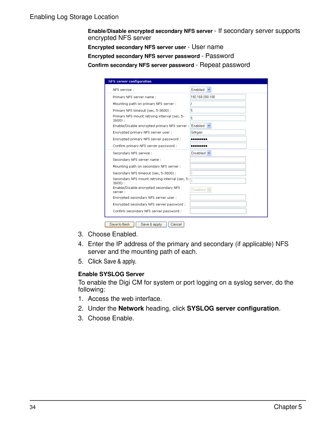 Digi Digi CM manual Under the Network heading, click Syslog server configuration 