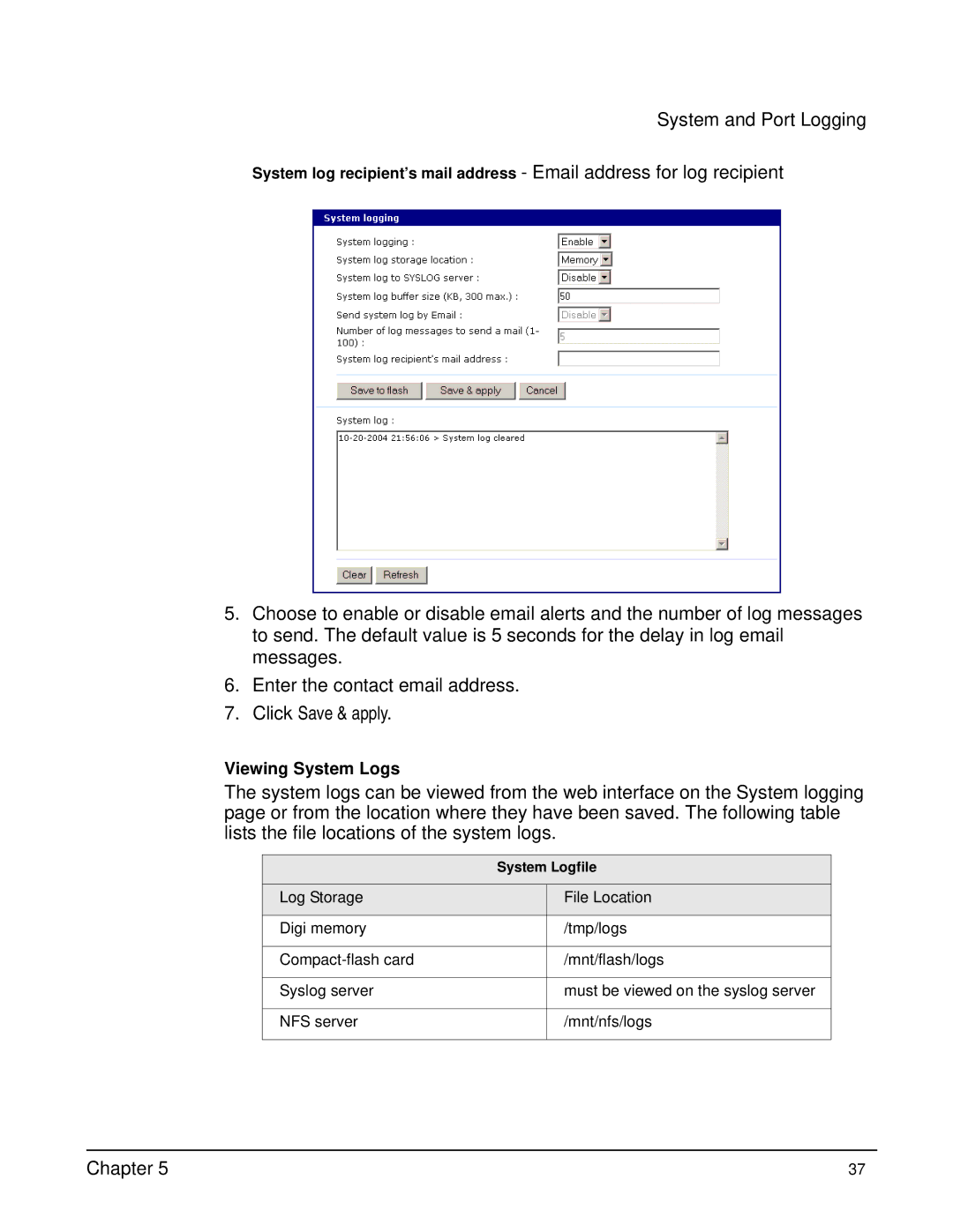 Digi Digi CM manual Viewing System Logs 