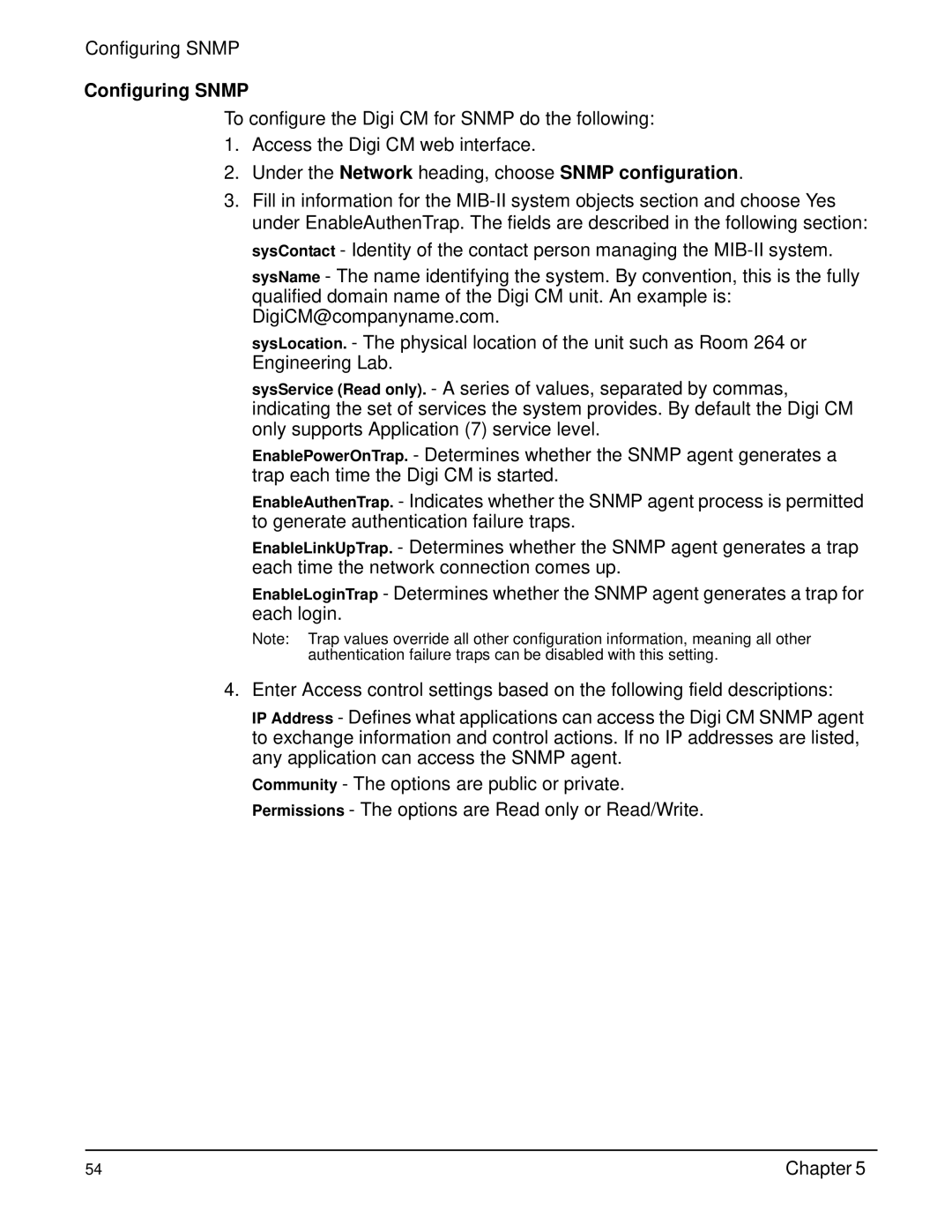 Digi Digi CM manual Configuring Snmp 