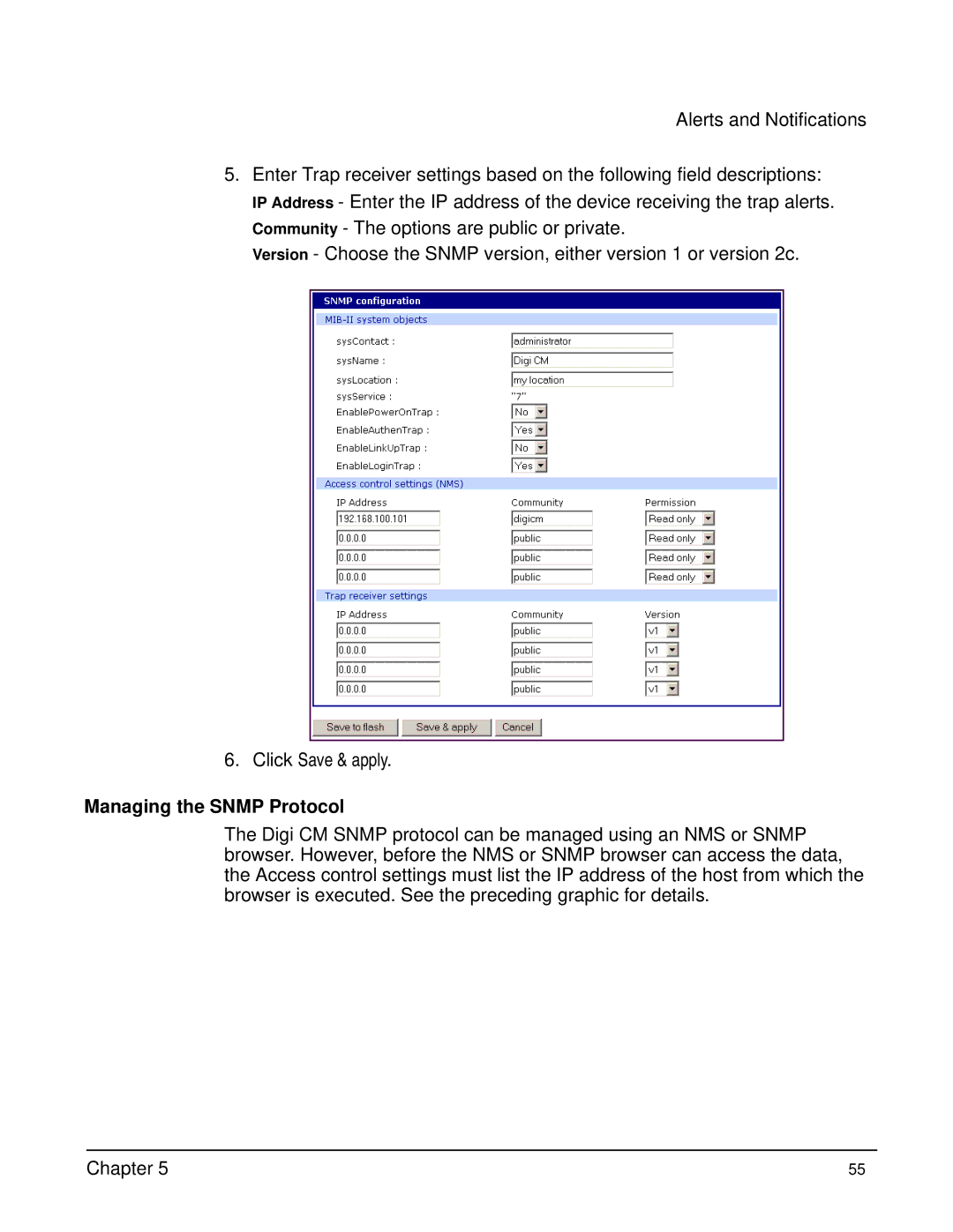 Digi Digi CM manual Managing the Snmp Protocol 