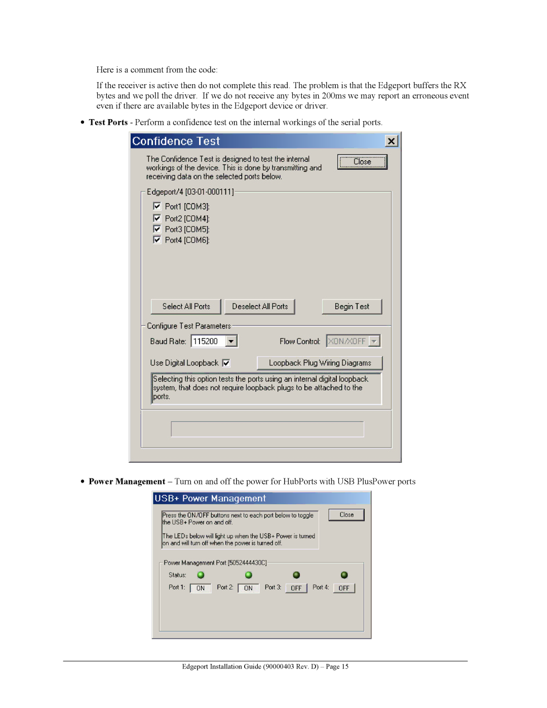 Digi Edgeport/8rr, Edgeport/1, Edgeport/421, Edgeport/416, Edgeport/2 Edgeport Installation Guide 90000403 Rev. D 