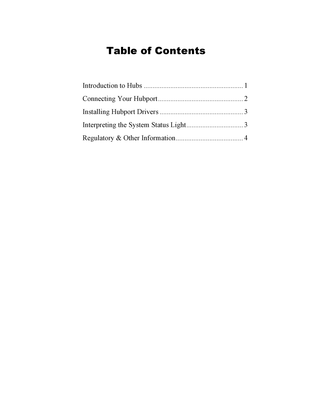 Digi Hubport/7c DC, Hubport/4c DC manual Table of Contents 