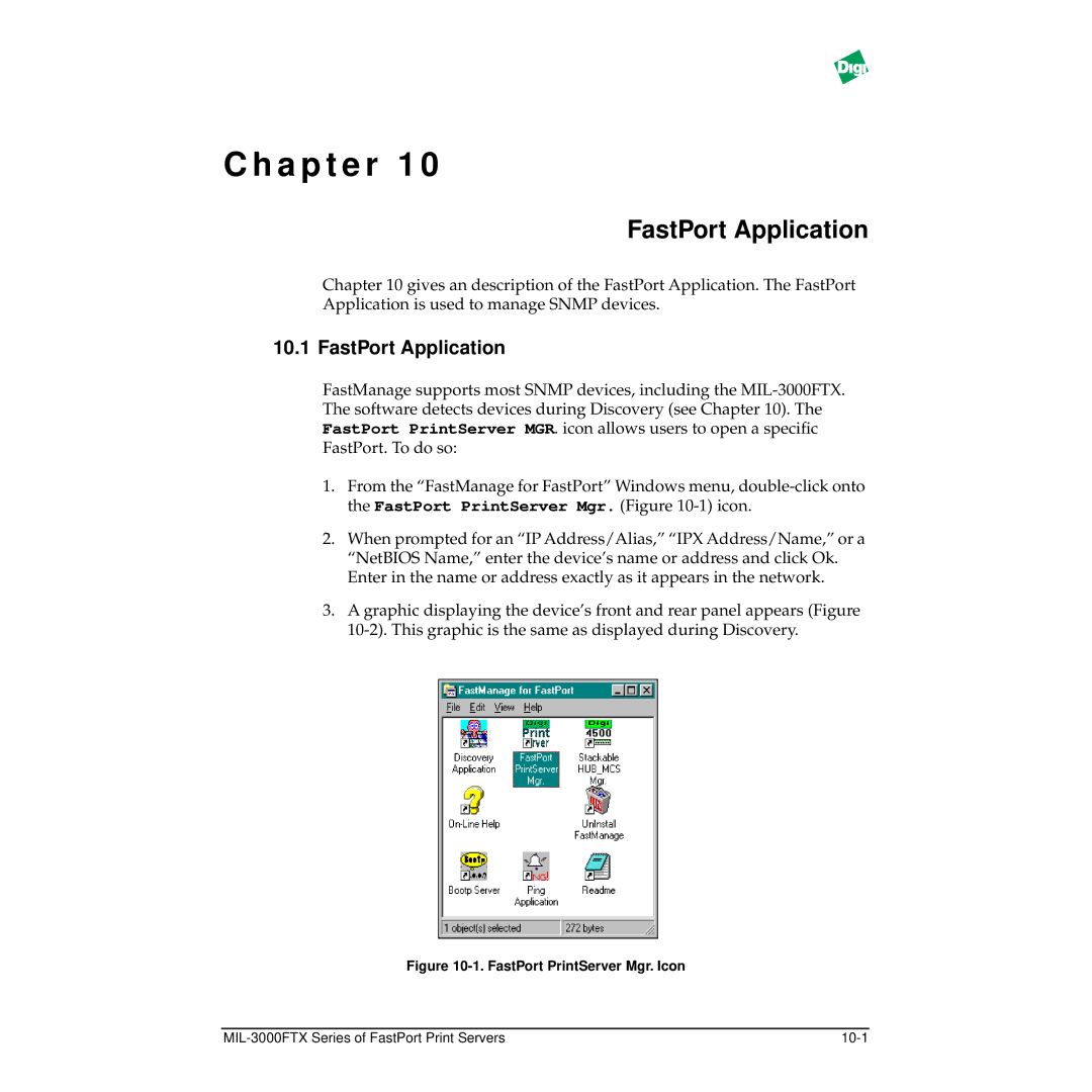 Digi MIL-3000FTX manual FastPort Application 
